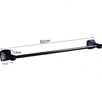 Black Multifunctional Bathroom Accessory Set: Towel Rack, Toilet Paper Holder, Hair Dryer Shelf, Soap Dish