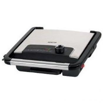 Sencor Grill SBG 3710SS 2000 W – Griglia da tavolo con termostato nero e piastre antiaderenti