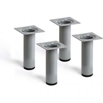 Patas cortas de acero gris para muebles 10 cm