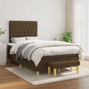 Vidaxl Boxspringbett mit Matratze Dunkelbraun 120x200 cm