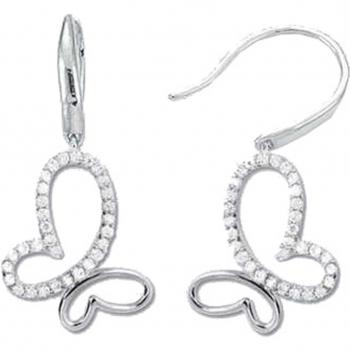 Lily’s Treasures – Boucles d’oreilles Papillon Argent Blanc