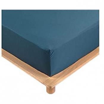 Couvre-Drap Percale Bleu Haute Qualité 180x200 cm
