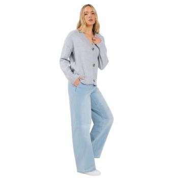 Women’s Tall Seamed Knitted Cardigan, Light Blue, 10-12