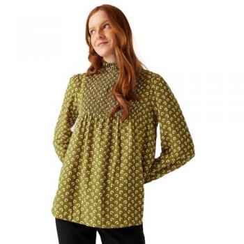Orla Kiely Winter Blouse in Olive Green, Size 16