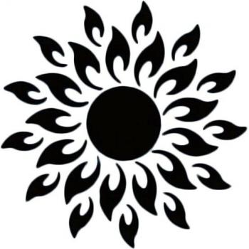 Silver Sun Shape Wall Sticker