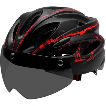 Casque de vélo Lixada, protection avec lunettes amovibles, 18 évents