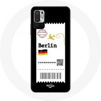 Berlin Plane Ticket Design Case for Xiaomi Redmi Note 10T 5G