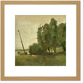 Breitner Farmstead Woodscape 8x8 Framed Print – Light Oak Finish