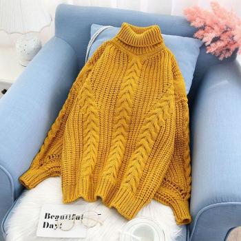 Chandail décontracté femme col roulé automne hiver C-281