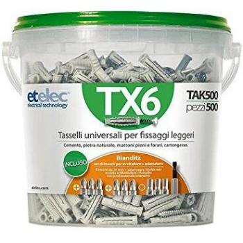 Kit tasselli in nylon con viti 500pz + omaggio TAK500
