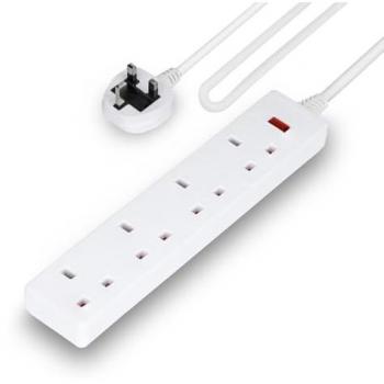 GEEPAS 4‑Gang 3/5/10 M Extension Lead (White) – 4.6 m
