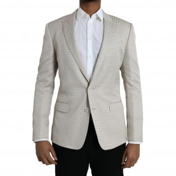 Dolce & Gabbana, Blazers, male, Beige, Size: M Slim Fit