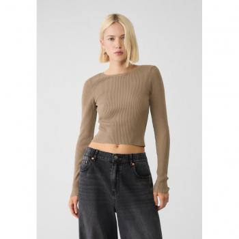 Light Beige Open-Back Knitwear, XS