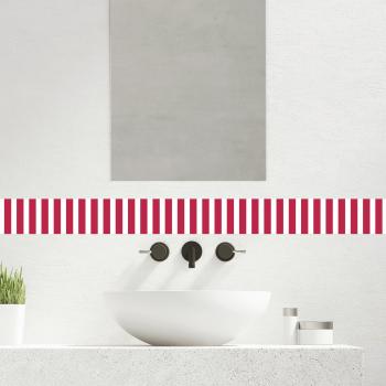 Cenefa Adhesiva Rayas Paloma Rosa 10 cm x 3 m