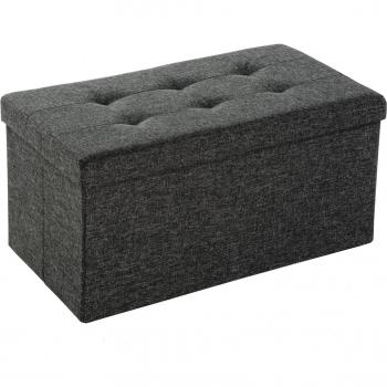 Banc de Rangement Tectake 76 cm Pliable Gris Foncé