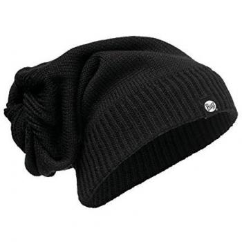 Buff Neckwarmer aus gestricktem Material, Größe L, Nitro‑Schwarz, Fluoreszenz‑Punkte