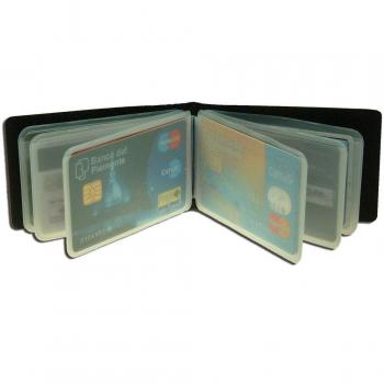 Portacard in similpelle a libro con 12 scomparti