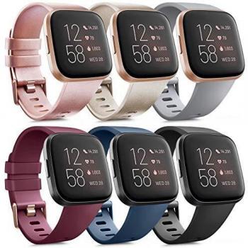 Oumida Pack 6 Compatible Soft Silicone Straps for Fitbit Versa/Fitbit Versa 2