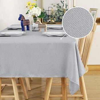Nappe Rectangulaire Lin‑Effet Gris – 130x220 cm