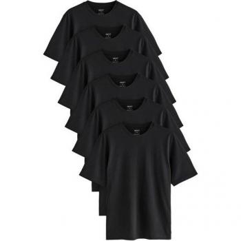 Next T-Shirt Schwarz Regular Fit 6er-Pack