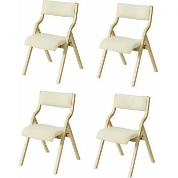 Set Sobuy: 4 Sillas de Cocina y Comedor Beige, Madera, FST40‑Wx4