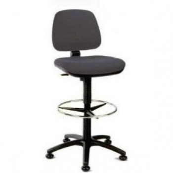 Medium Back Draughter Chair with Gas Lift and 5-Star Base in Charcoal Fabric