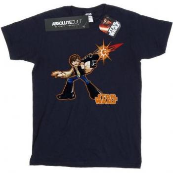 T-Shirt in Cotone per Ragazze Han Solo di Star Wars Blu Navy