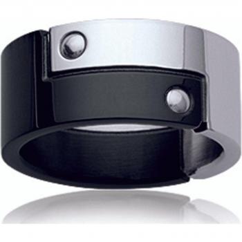 Bague 'Peaceful' Bicolore Acier