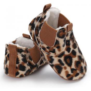 PU Leather Toddler Girl Heart Leopard First Walker Shoes