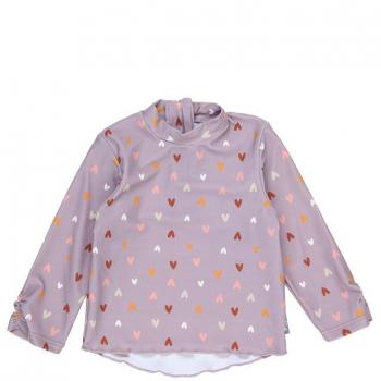 Maglietta UV a maniche lunghe, viola con cuori per bambini Sterntaler