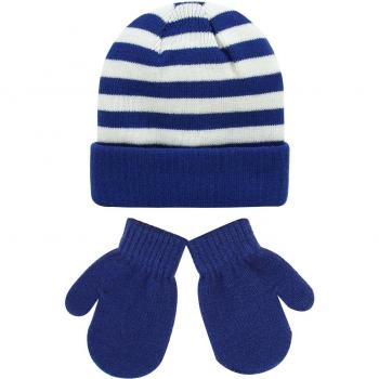 Striped Wool Winter Hat and Gloves Set for Children, Warm and Cozy, Sizes 1-4 Years and 4-8 Years