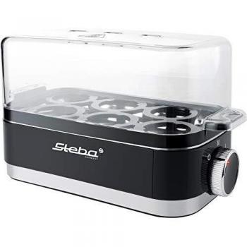 Steba EK 7 Eierkocher Kontrollleuchte, kabelgebunden, mit Eierstecher, mit Messbecher Schwarz, Edel