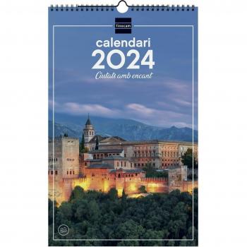 Calendario pared 2024 Finocam Ciudades Catalán 250x400