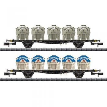 N Behältertragwagen‑Set TRIX 15744 – DB IV, Lbgjs 598 (EP)