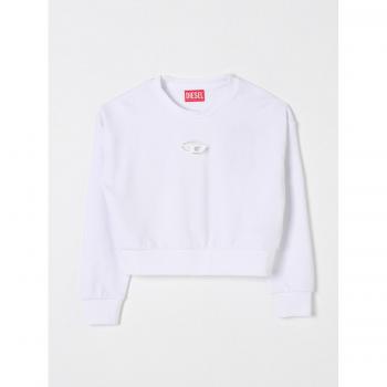 Felpa Diesel “Crop Straslium” Logo Cut Out Bianco