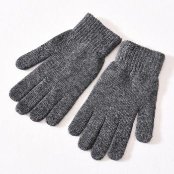 Guantes cálidos de cachemira para mujer, elásticos y de dedo completo para invierno