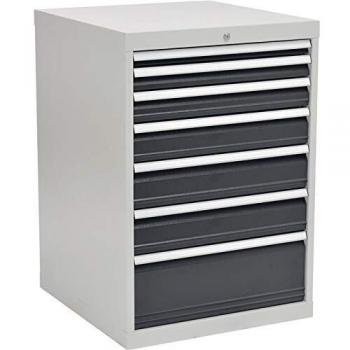 Modèle H1019X L705 X P736 mm – armoire à 7 tiroirs extensibles (gris clair/gris anthracite)