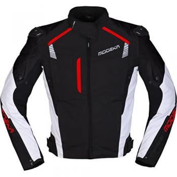 Modeka Giacca Moto Tessile Lineos Nero Bianco Rosso XL