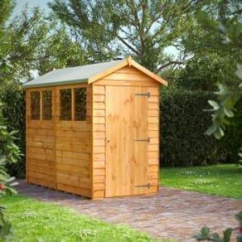 Power Sheds 8ft x 4ft Apex Overlap Dip Treated Weatherproof Shed