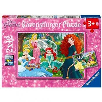 2 puzzles 12 pièces Dans le monde des princesses Disney Ravensburger
