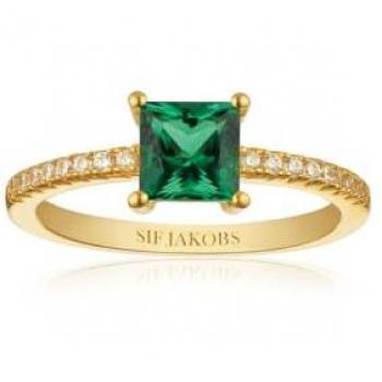 Sif Jakobs 56mm White Zirconia Ellera Quadrato Ring (Gold Plated)