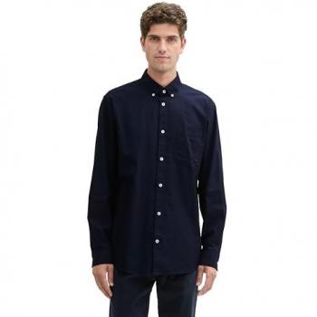 Camisa de hombre Tom Tailor, manga larga, cuello clásico, talla S