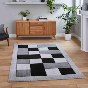 Jersey Modern Patchwork Border Soft Hand Carved Rug