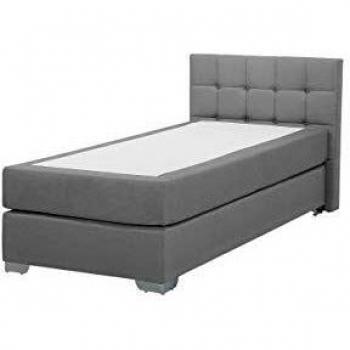 Lit Simple Admiral 90 x 200 cm en Tissu Gris Clair