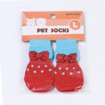 4pcs Warm Dog Socks with Anti-slip Feature
