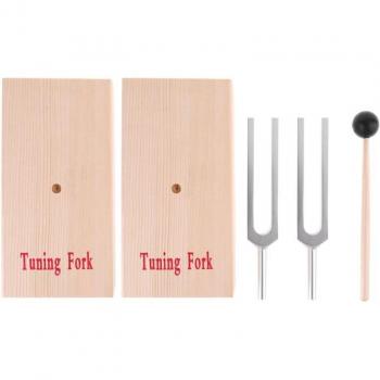 Physics Experiment Tuning Forks (440Hz) in Wooden Bases