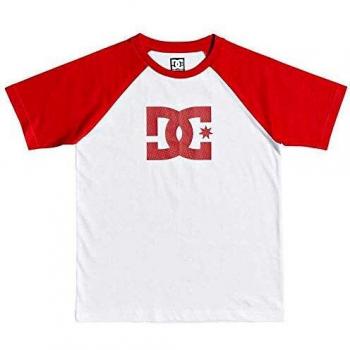 DC Shoes Star-Maglietta da Ragazzo 8-16, Bambino, Snow White/Racing Red p, 12/M