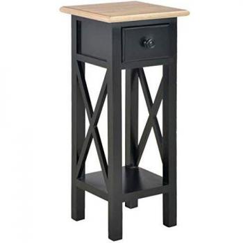 Black Side Table 27x27x65.5 cm Wood vidaXL