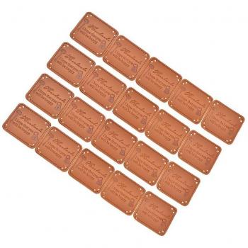 20pcs Brown PU Leather Sewing Craft Tags