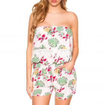 Hotpants & Blumen-Print Overall aus Spitze – J. Stars, S/M